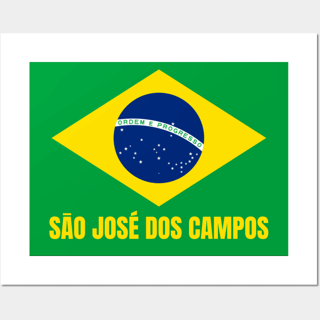 Sāo José dos Campos City in Brazil Flag Wall Art by aybe7elf